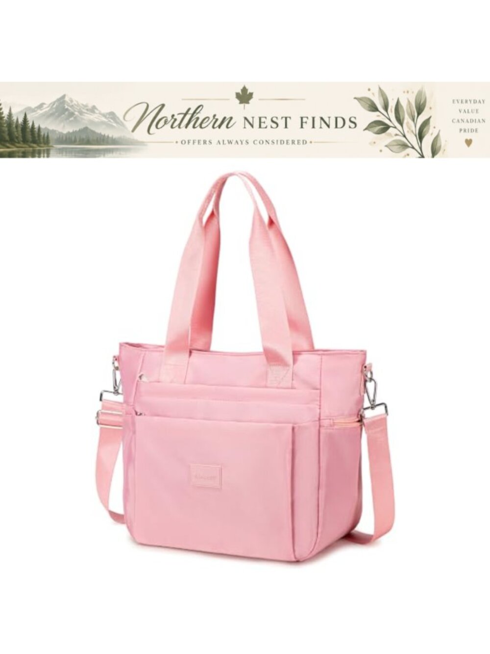 Nylon Waterproof Crossbody Tote Shoulder Bag Multi-Pocket